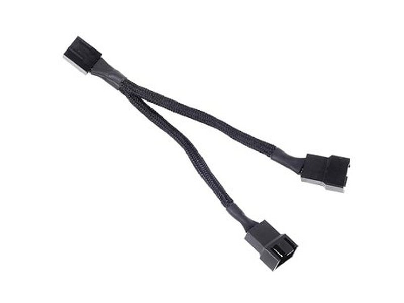 SilverStone Technology All Black Sleeved 1-to-2 Sleeved PWM Fan Splitter Cable (CPF01)